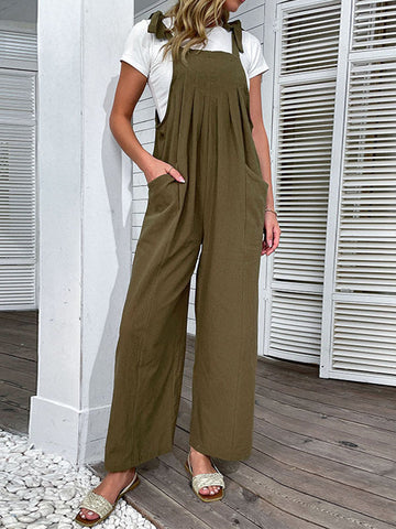 Airchics combinaisons poches une pièce mode femme salopette vert armée